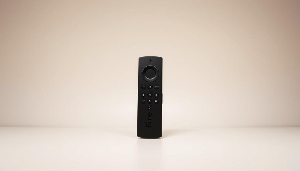 A sleek, modern Fire TV Stick against a clean, minimalist background. The device is prominently displayed, its matte black exterior contrasting with the bright, evenly lit scene. The Fire TV Stick is positioned at a slight angle, highlighting its compact, cylindrical design. The lighting is soft and diffused, creating a sense of sophistication and technical prowess. The background is a plain, off-white surface, allowing the device to take center stage and showcasing its simplicity and functionality. This image effectively conveys the essence of installing Kodi on an Android device, emphasizing the ease and versatility of the Fire TV Stick as a platform for the popular media center application.