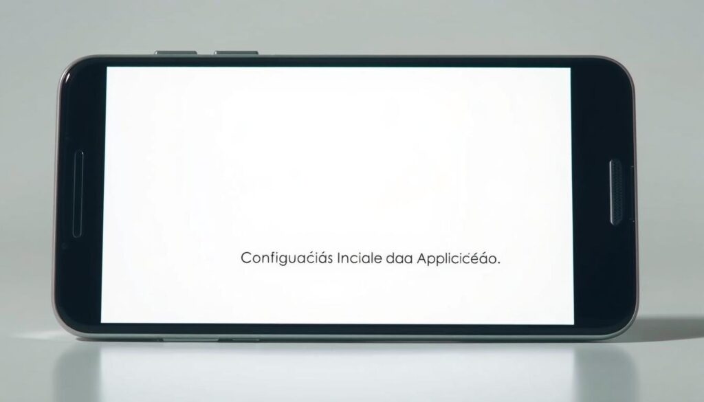 A sleek, modern smartphone screen displaying the initial setup menu of the IPTV Extreme app. The interface features a clean, minimalist design with intuitive icons and navigation options. The background is a soft, neutral tone, allowing the app's details to take center stage. Subtle lighting creates depth and highlights the screen's crisp, high-resolution display. The composition emphasizes the app's ease of use and accessibility, reflecting the "Configuração Inicial da Aplicação" section of the article.